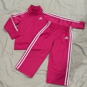Adidas magenta pink tracksuit baby girl 24M